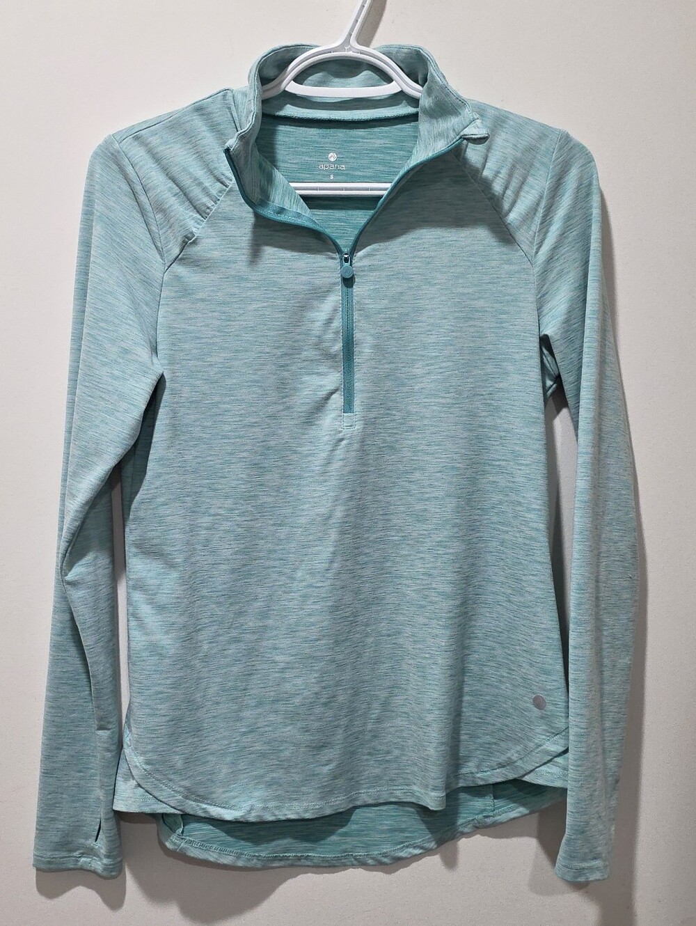 Apana Seafoam Heathered Quarter-Zip Performance Top
